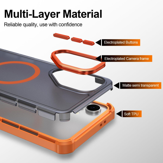 For Samsung Galaxy S24+ 5G Skin Feel Semi-transparent Frosted Magnetic Four-Corner Shockproof Phone Case(Black)