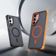 For Samsung Galaxy S24+ 5G Skin Feel Semi-transparent Frosted Magnetic Four-Corner Shockproof Phone Case(Black)