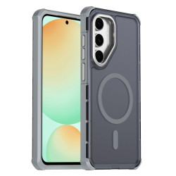 For Samsung Galaxy S24+ 5G Skin Feel Semi-transparent Frosted Magnetic Four-Corner Shockproof Phone Case(Grey)