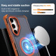 For Samsung Galaxy S24+ 5G Skin Feel Semi-transparent Frosted Magnetic Four-Corner Shockproof Phone Case(Blue)