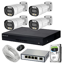 4 MP COLORVU WITH AUDIO IP CAMERA SET WITH 4 CHN NVR