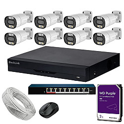 4 MP COLORVU WITH AUDIO IP CAMERA SET WITH 8 CHN NVR