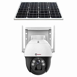 Trueview 4G Sim 4Mp PTZ Solar Sim CCTV Camera with Solar Panel Surveillance for Agriculture Remote Area Construction Site