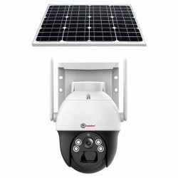 Trueview 4G Sim 4Mp PTZ Solar Sim CCTV Camera with Solar Panel Surveillance for Agriculture Remote Area Construction Site