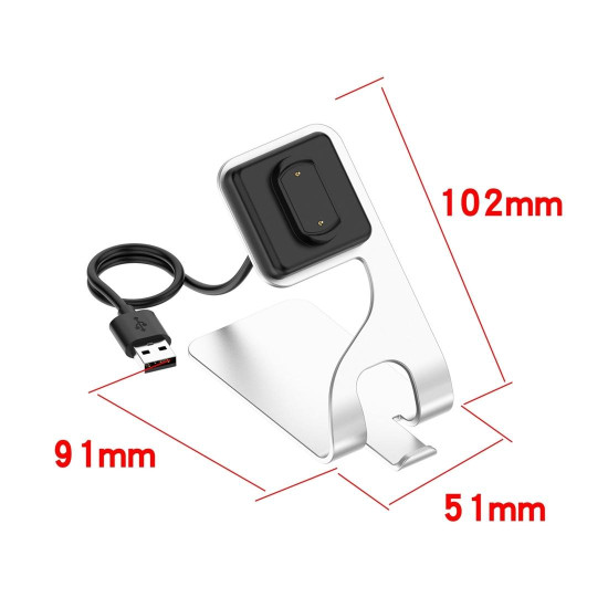 For Amazfit T-Rex Ultra Rotatable Smart Watch Charger Metal Dock Charger Bracket(Grey)