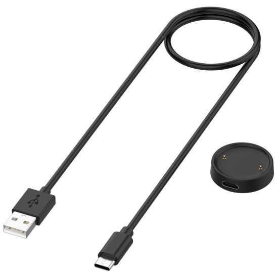 For Amazfit Bip 6 / Active 2 USB-C / Type-C Interface Adapter Split Smart Watch Charging Cable Set  Length: 1m(Black)
