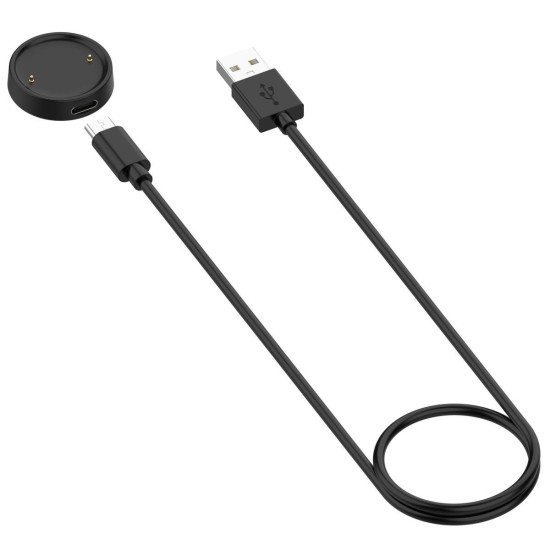 For Amazfit Bip 6 / Active 2 USB-C / Type-C Interface Adapter Split Smart Watch Charging Cable Set  Length: 1m(Black)