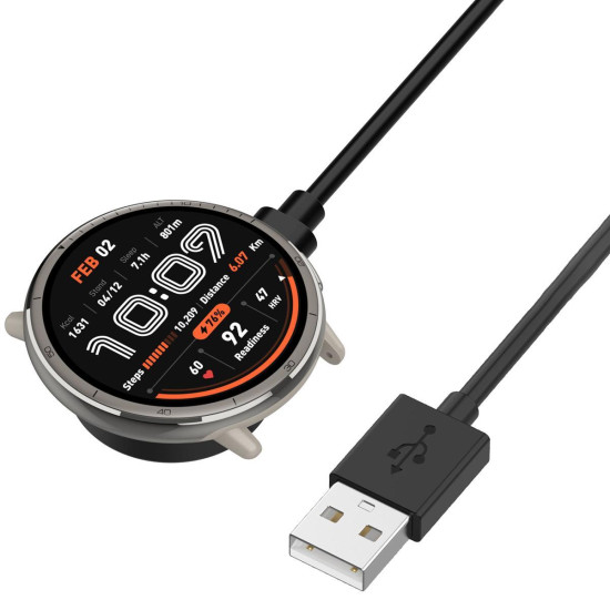 For Amazfit Bip 6 / Active 2 USB-C / Type-C Interface Adapter Split Smart Watch Charging Cable Set  Length: 1m(Black)