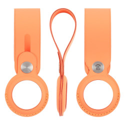 Anti-scratch Polyurethane Case Cover with Hang Loop for AirTag 2nd Gen / AirTag 1st Gen(Orange)