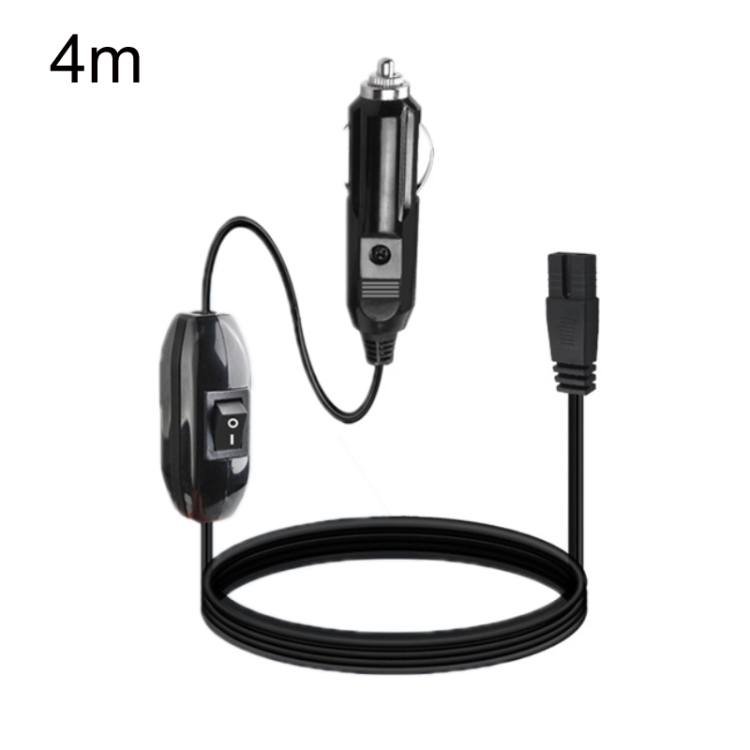 12V/24V Car Refrigerator Cable B Suffix Cigarette Lighter Plug Power Cord, Length: 4m With Switch