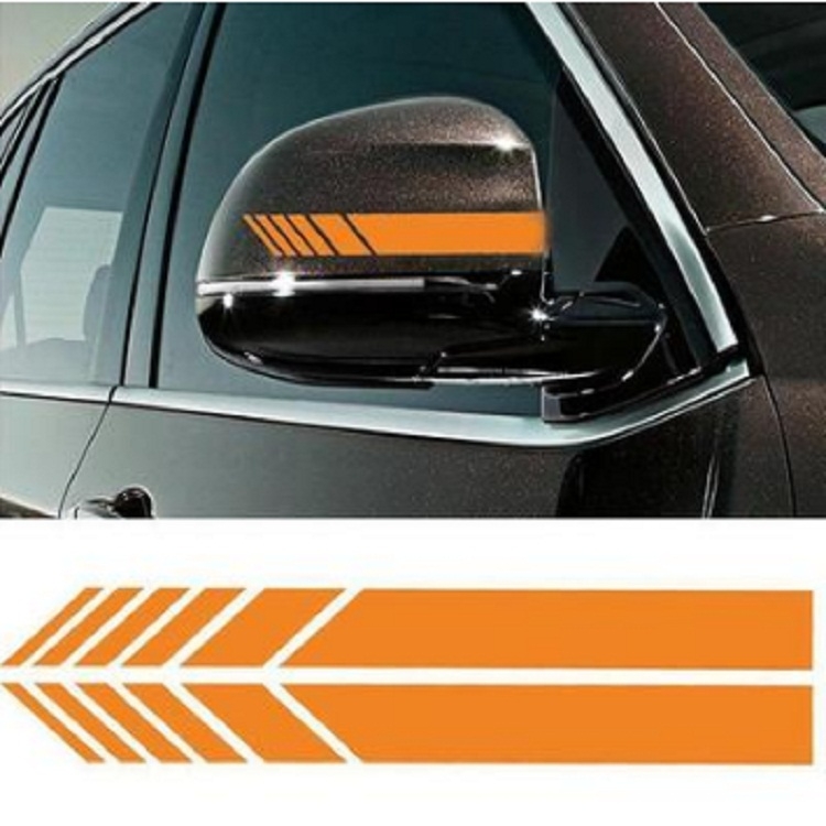 10 PCS Simple Rearview Mirror Car Stickers Rearview Mirror Personality Scratches Reflective Car Stickers(Yellow)