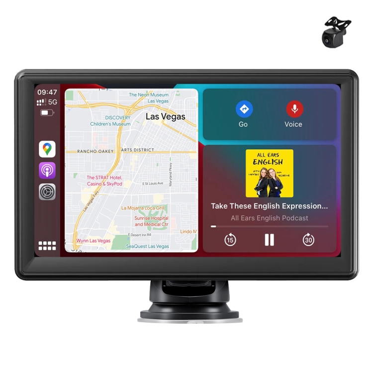 X70-1 Car 7 inch IPS Portable Smart Screen Wireless Screen Projection Carplay Android Auto, with Reversing Camera(Black)