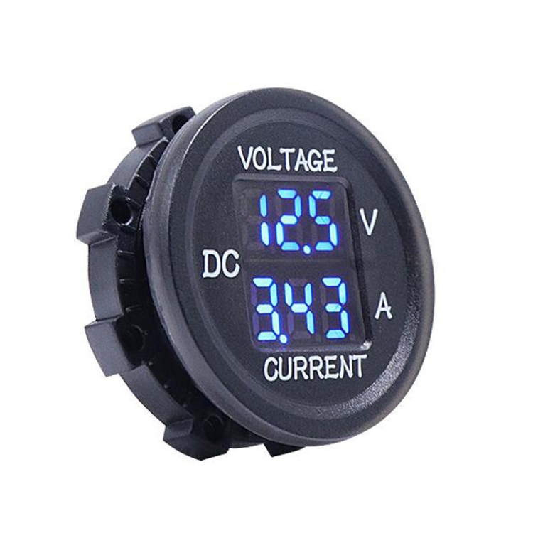 2 In 1 Modified Car Double Digital Voltage Current Table Measuring InstrumentBlue Light