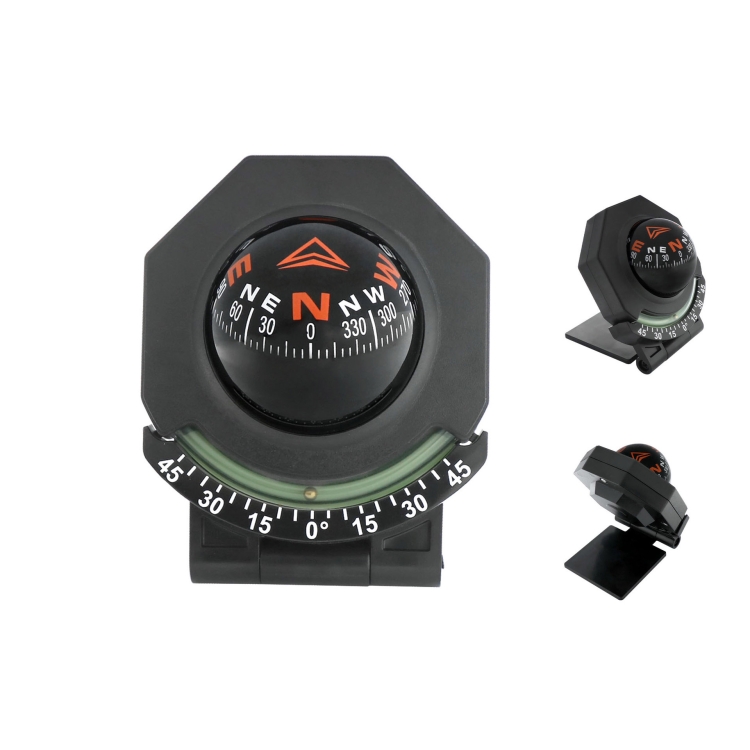 2 In 1 Car Compass With Slope Gauge Foldable High Precision Guide BallEnglish Version