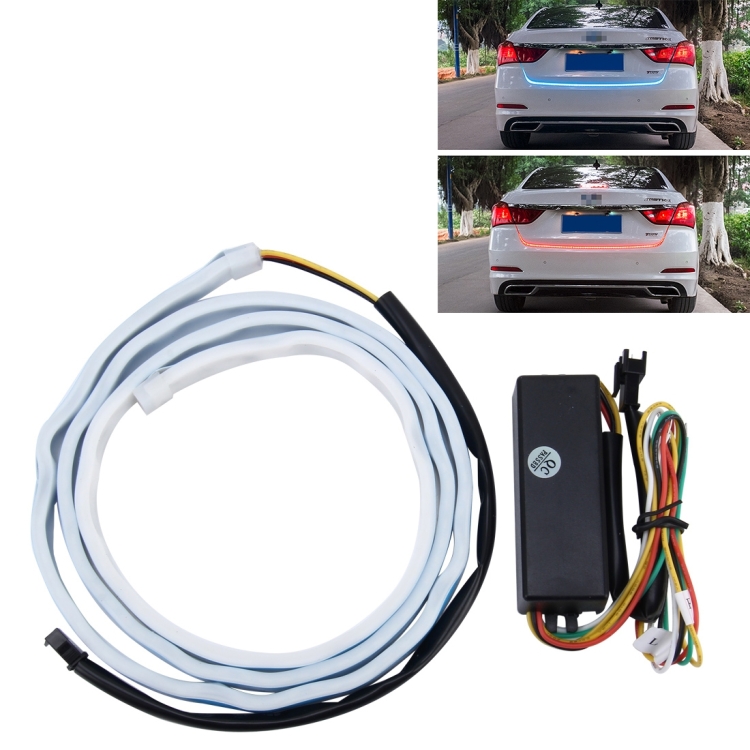 1 2m Car Auto Waterproof Universal Four Color Rear Flowing Light Tail Box Lights with Tail Light Controller Ice Blue Light Driving Light White Light Reversing Light Red Light Brake Light Yellow Light Turn Signal Light LED Lamp Strip Tail Decoration