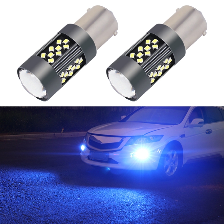 1 Pair 1156 12V 7W Continuous Car LED Fog Light Ice Blue Light