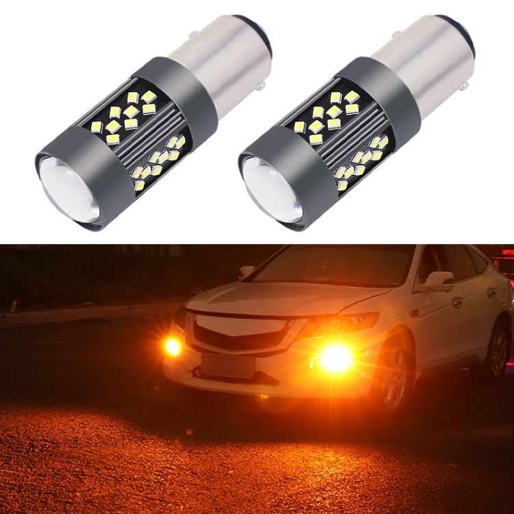 1 Pair 1157 12V 7W Continuous Car LED Fog Light Orange Light