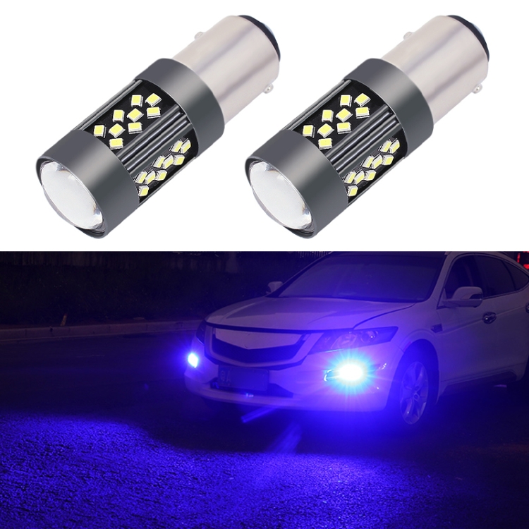 1 Pair 1157 12V 7W Continuous Car LED Fog Light Blue Light