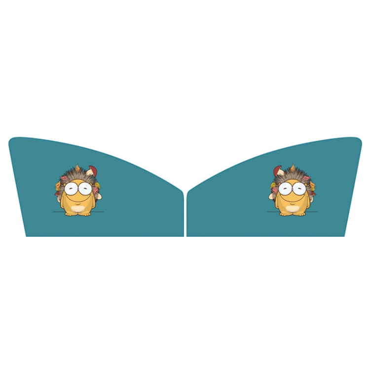 1 Pair Car Window Magnet Sunshade Curtain Heat Insulation Sun Block(Hedgehog)