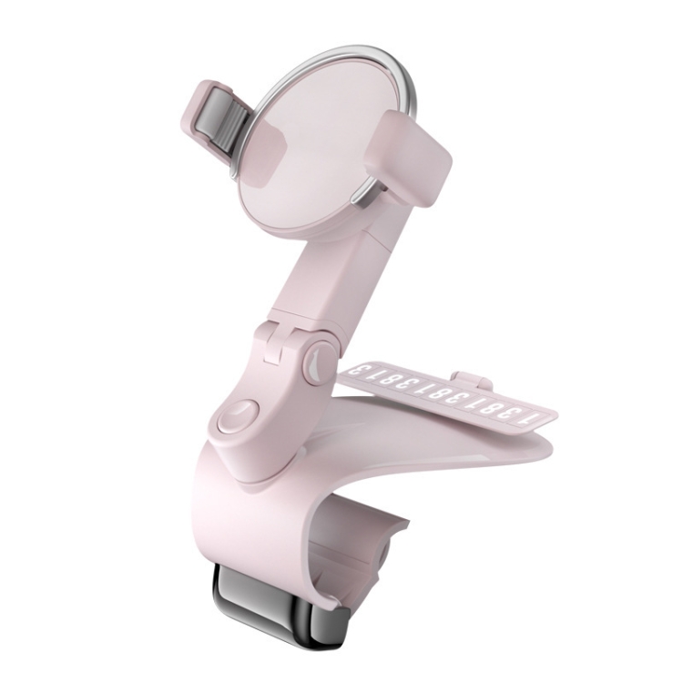 088 With Parking Phone Sign 360 Degrees Rotation Car Dashboard Mount Cell Phone Holder(Pink)