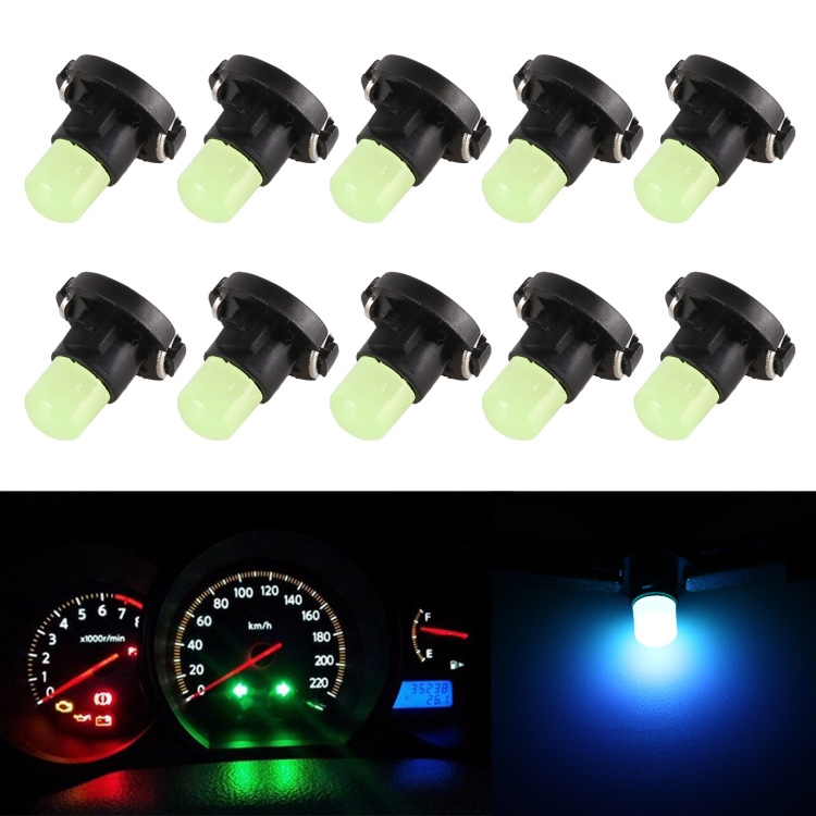 10PCS 2W T4 2 Wedge Instrument Panel LED Light Dashboard Gauge Cluster Indicator Lamp Bulb Ice Blue Light