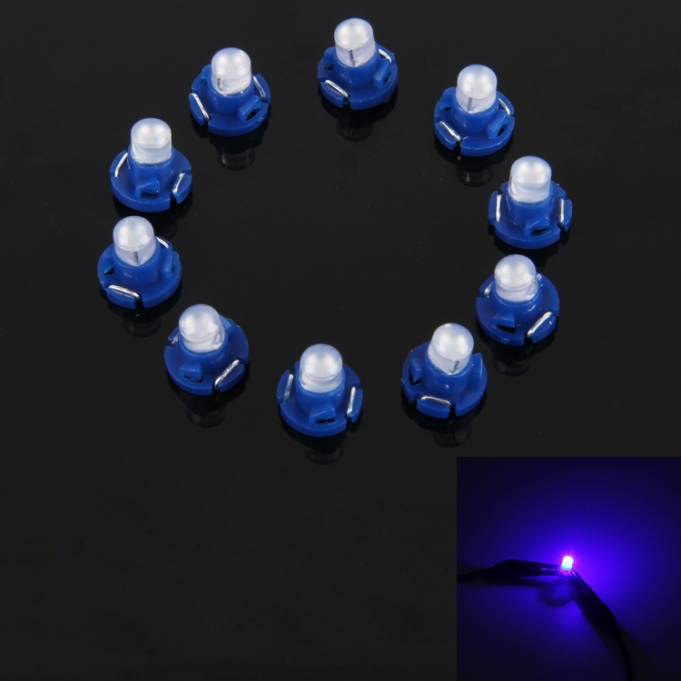 10PCS 2W T4 2 Wedge Instrument Panel LED Light Dashboard Gauge Cluster Indicator Lamp Bulb Blue Light