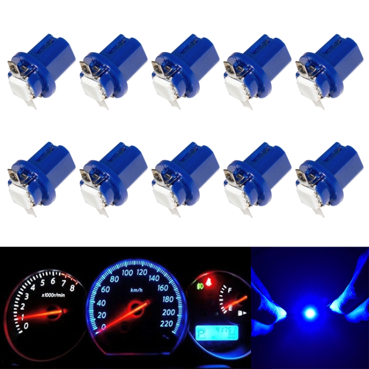 10 PCS T8 5 5050 Led 1 SMD Car Gauge Dash Bulb Dashboard Instrument Light Wedge Interior Lamp Blue