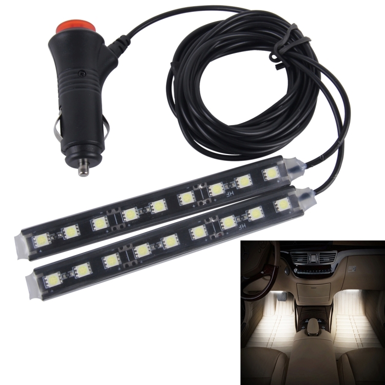 2 in 1 4 5W 18 SMD 5050 LEDs RGB Car Interior Floor Decoration Atmosphere Neon Light Lamp DC 12V White Light