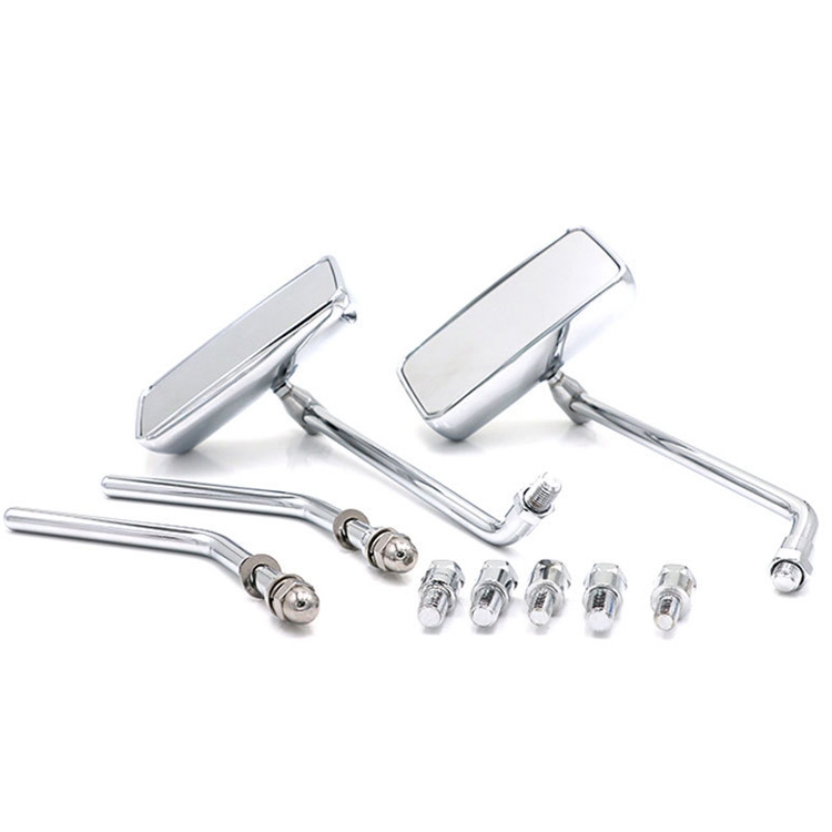 1 Pair HP-J009 Motorcycle Square Reversing Mirror(Silver)