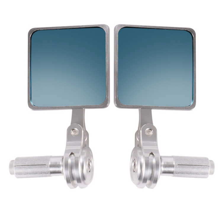 1 Pair HP-J023 Motorcycle Modified Retro Square Rearview Mirror(Silver)