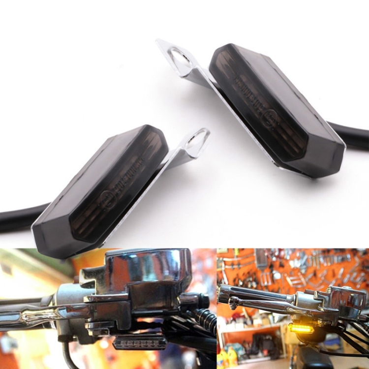 1 Pair Motorcycle LED Running Water Turn Signal For Honda / Yamaha / Kawasaki(Black)