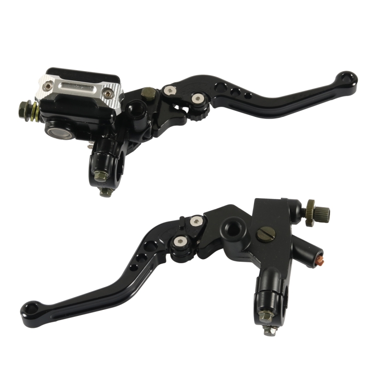 1 Pair A6313-02 22mm Motorcycle Brake and Clutch Master Cylinder Hydraulic Handbrake Handle(Black)
