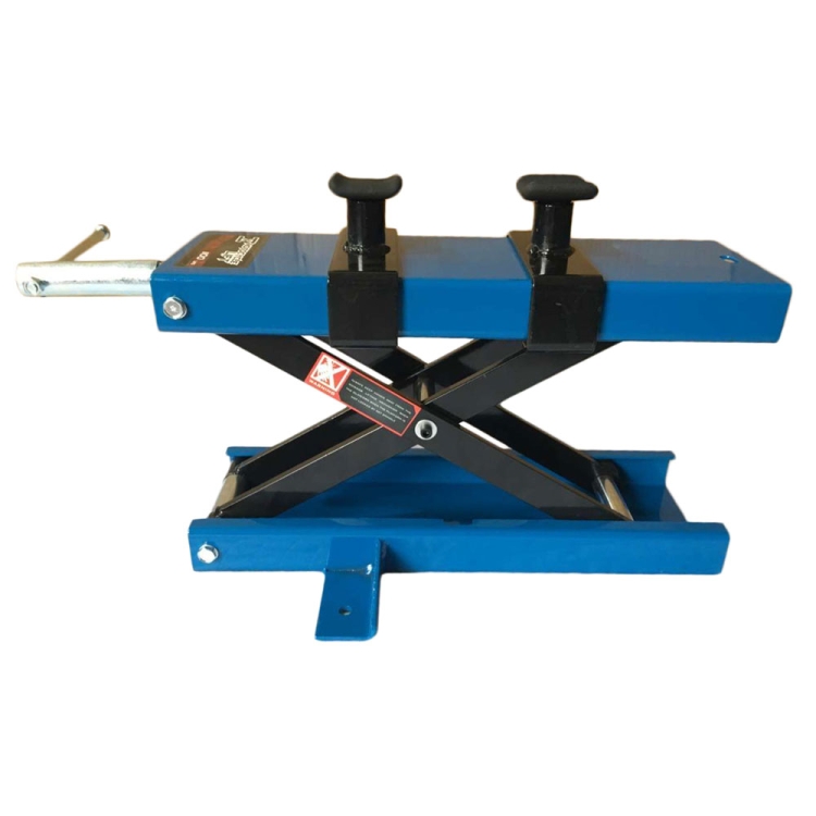 [US Warehouse] Steel Scissor Lifting Adjustable Platform for Motorcycle, with Fixation Clamp, Load-bearing: 1100lbs(Blue)