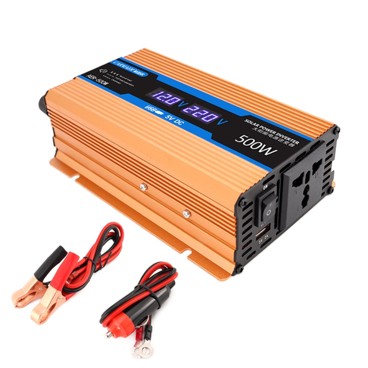 Carmaer Modified Sine Wave 12V to 220V 500W Car Multi function Double Digital Display Inverter Household Power Converter
