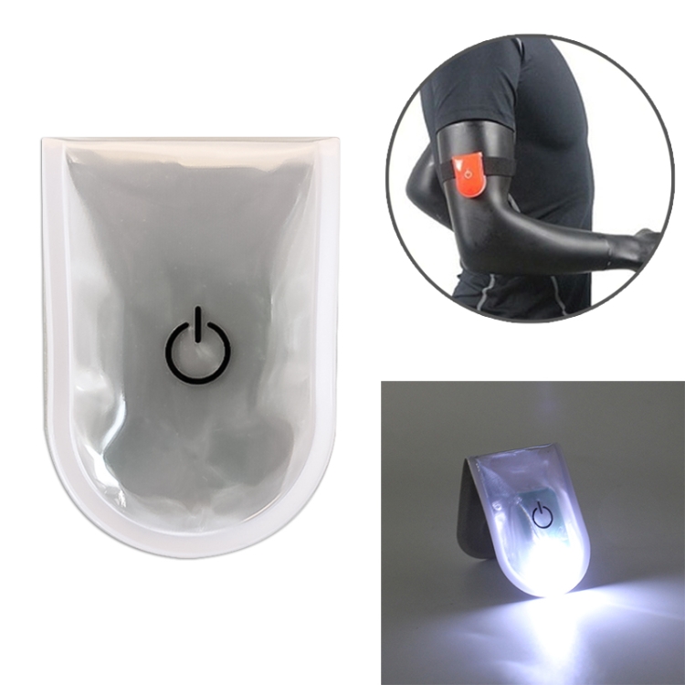 2 PCS Outdoor Night Running Safety Warning Light LED Illuminated Magnet Clip Light (White)