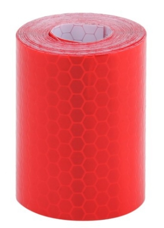 Car Motorcycles Reflective Material Tape Sticker Safety Warning Tape Reflective Film(Red)