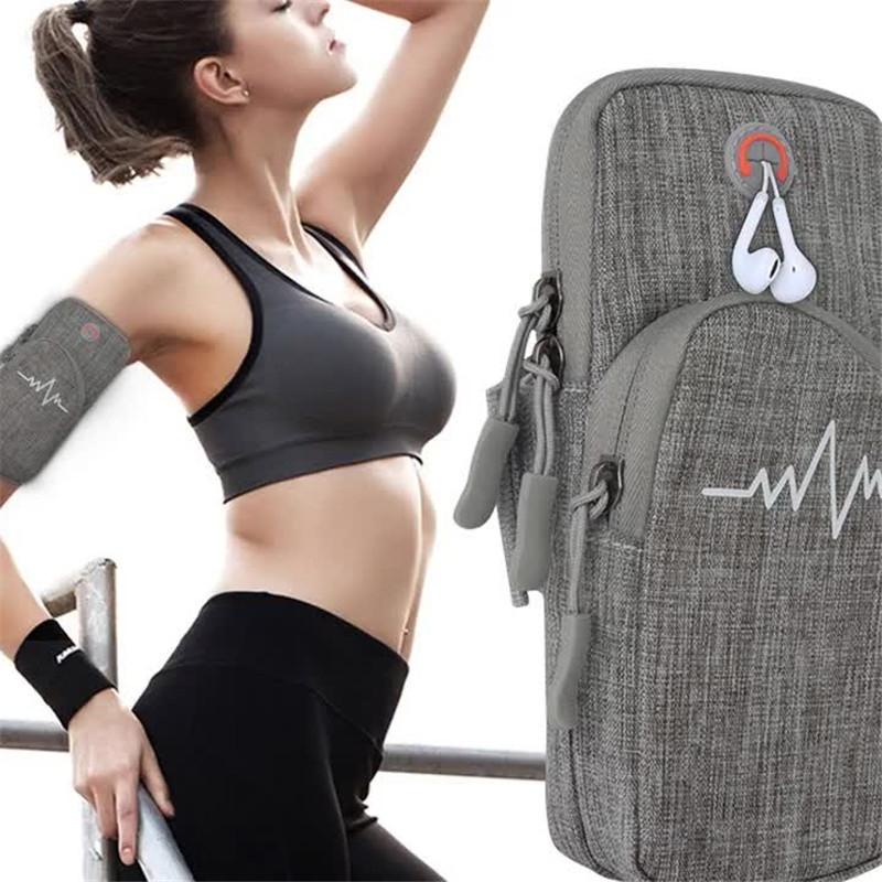 Universal Sport Armband Case For Mobile Phone Sports Running Bag Outdoors Pouch For iPhone(Gray)