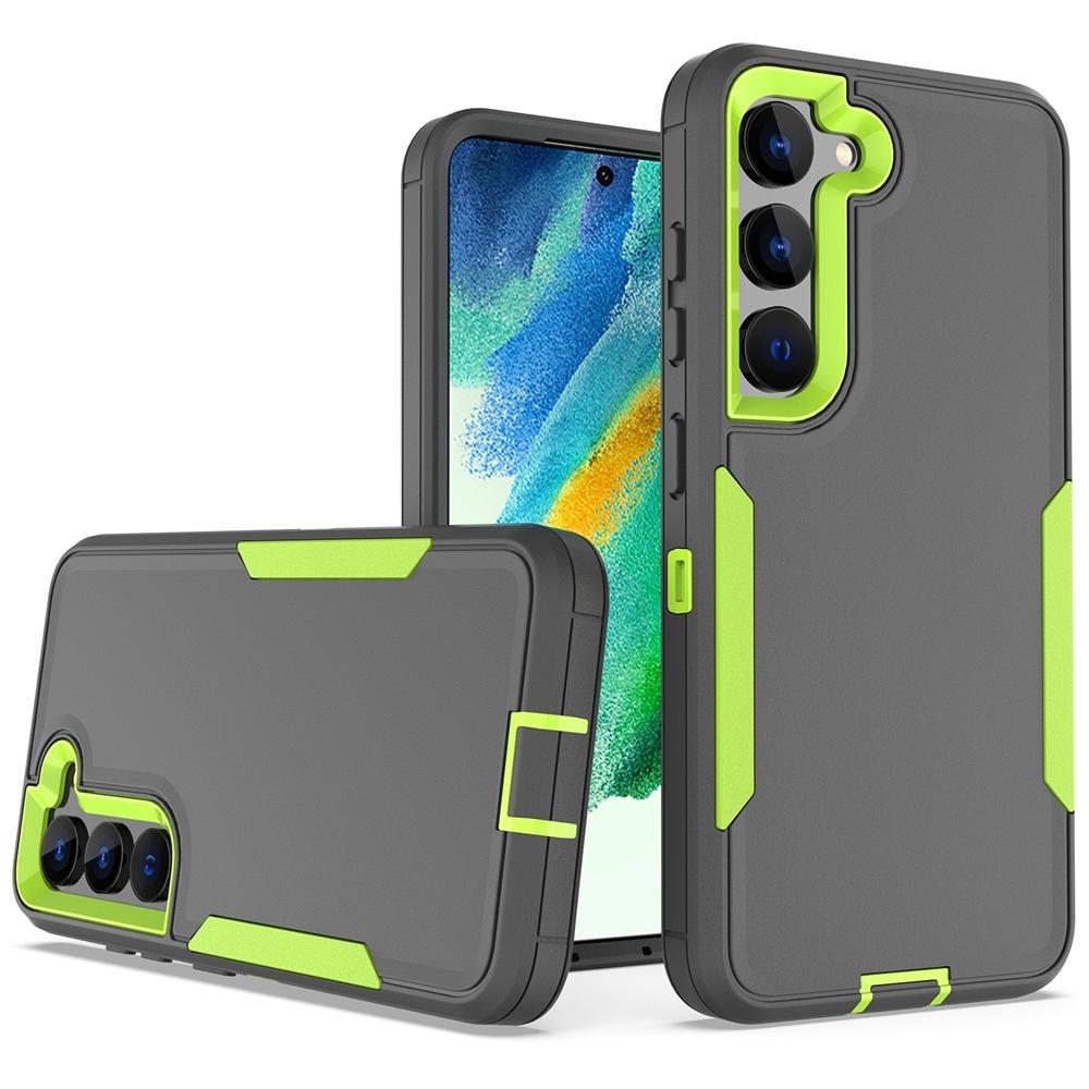 For Samsung Galaxy S23 5G 2 in 1 PC Hybrid TPU Phone Case(Gray+Fluorescent Green)