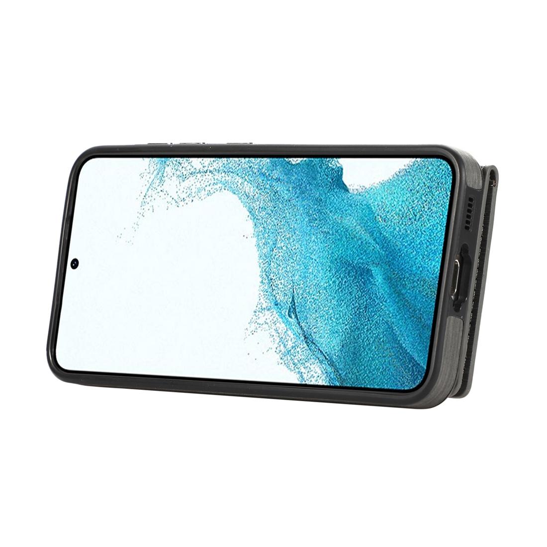 For Samsung Galaxy Galaxy S23 5G Brushed Texture Wallet Ring Holder Phone Case(Grey)
