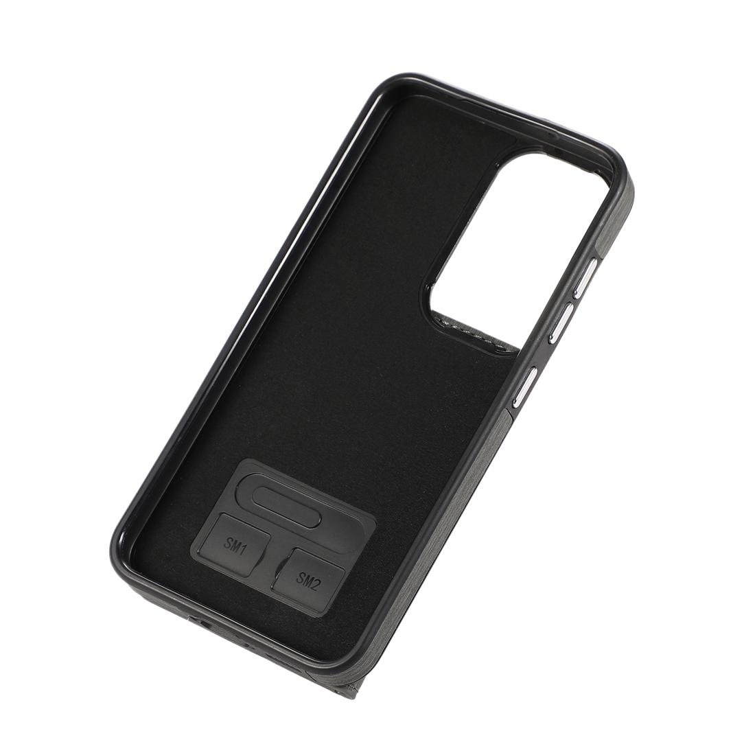 For Samsung Galaxy Galaxy S23 5G Brushed Texture Wallet Ring Holder Phone Case(Grey)