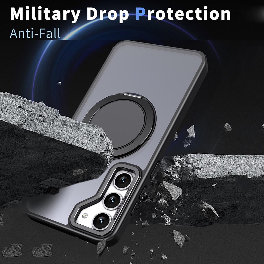 For Samsung Galaxy S23 5G 360-degree Rotating MagSafe Magnetic Holder Phone Case(Black)
