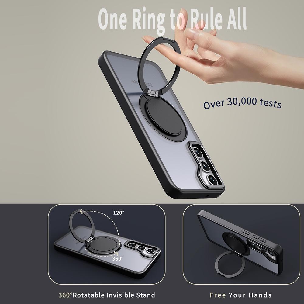 For Samsung Galaxy S23 5G 360-degree Rotating MagSafe Magnetic Holder Phone Case(Black)