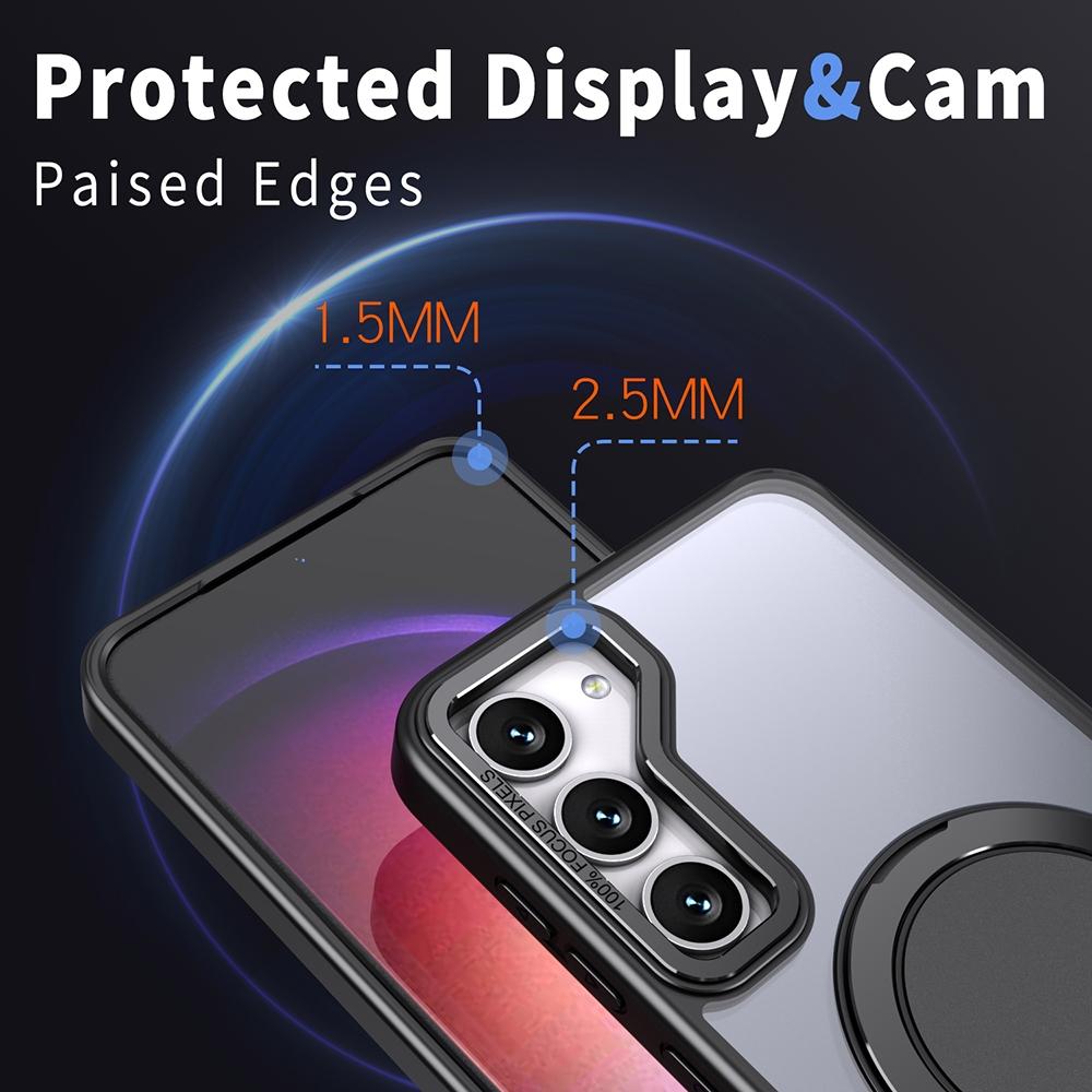 For Samsung Galaxy S23 5G 360-degree Rotating MagSafe Magnetic Holder Phone Case(Black)