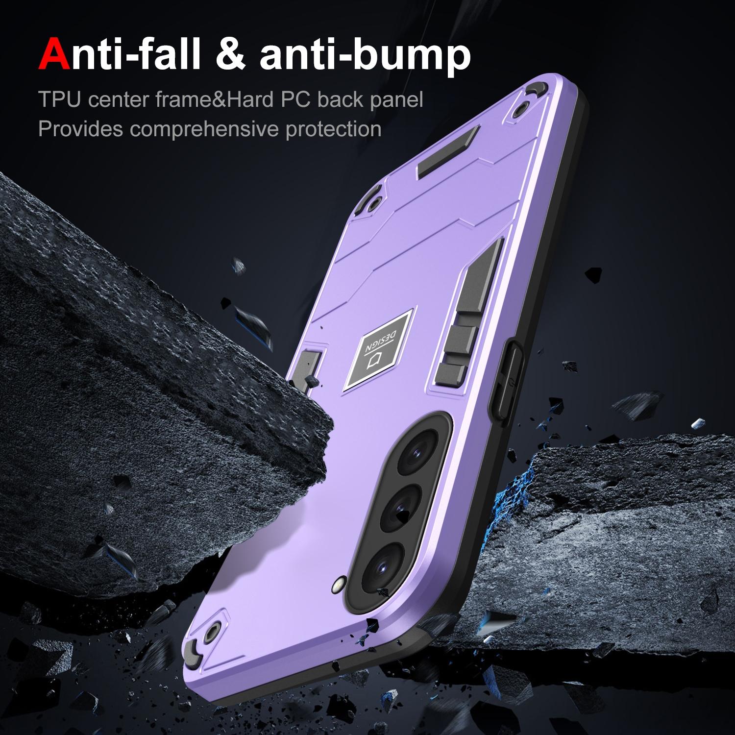 For Samsung Galaxy S23 5G 2 in 1 Shockproof Phone Case(Purple)