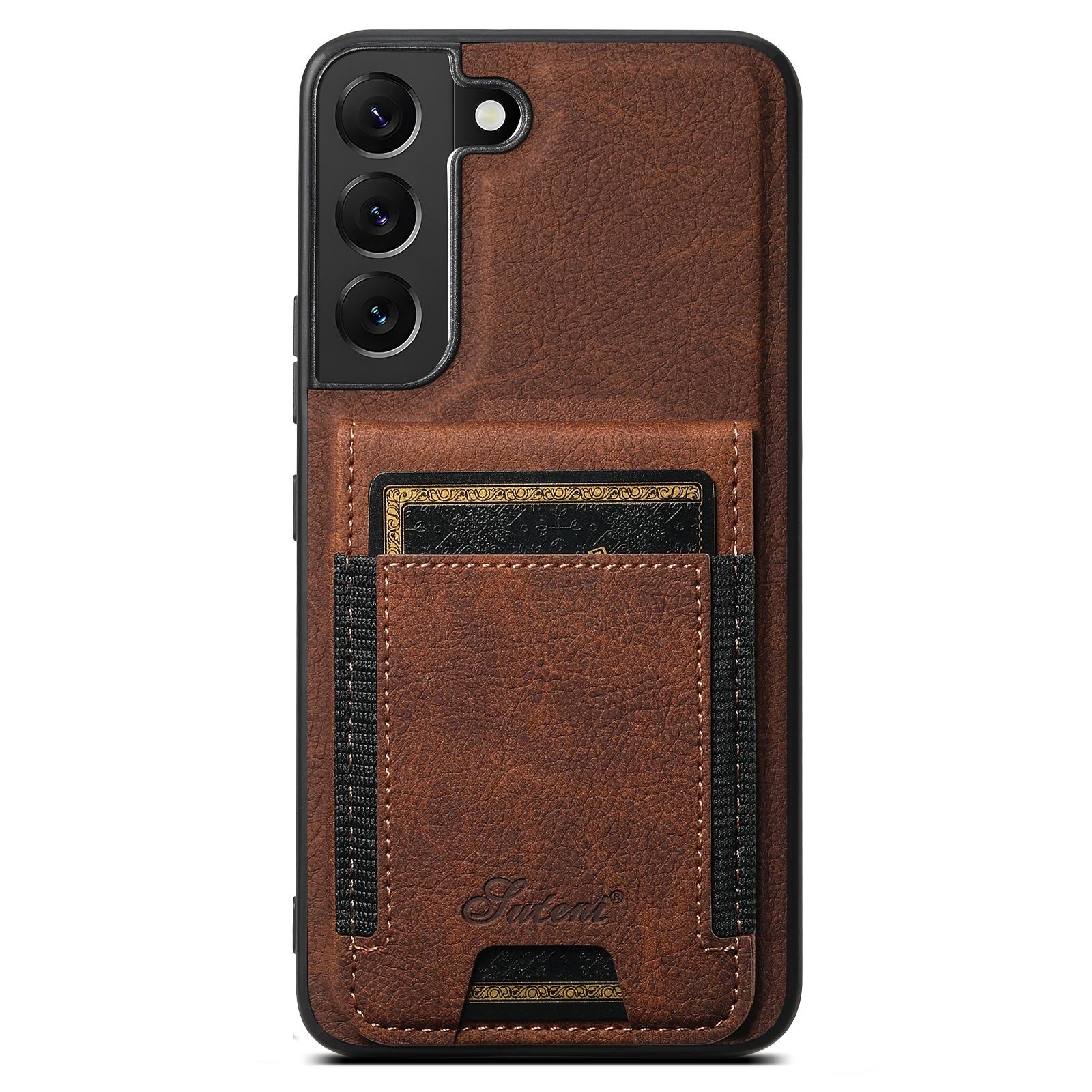 For  Samsung Galaxy S23 5G Suteni H17 Litchi Texture Leather MagSafe Detachable Wallet Phone Case(Brown)